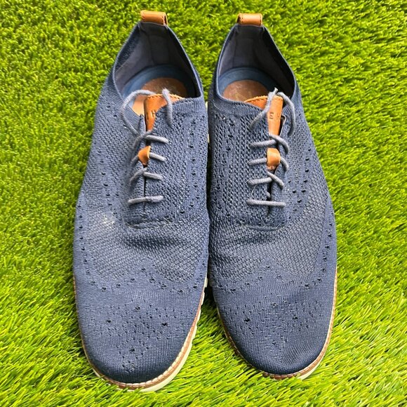 Cole Haan Zerogrand Stitchlite Mens Size 11.5 Blue White Casual Oxford Shoes
